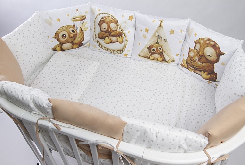 Комплект 17 предметов "Малыш совенок" сатин Комплект 17 предметов "Малыш совенок" сатин