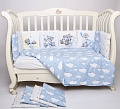 Комплект 17 предметов "Мишка на луне" голубой сатин Комплект 17 предметов "Мишка на луне" голубой сатин