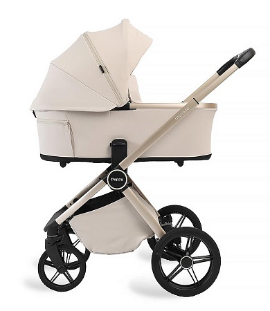 Коляска детская Peppy Monaco Plus 2 в 1 Beige (бежевый), рама беж, шлифованный алюминий