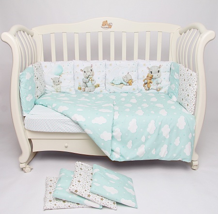 Комплект 17 предметов "Бегемотики" сатин