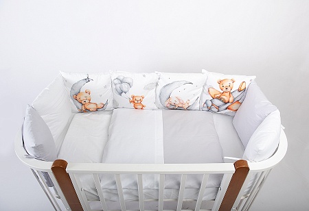 Комплект 17 предметов "Зверушки" (Мишка рыжий) сатин