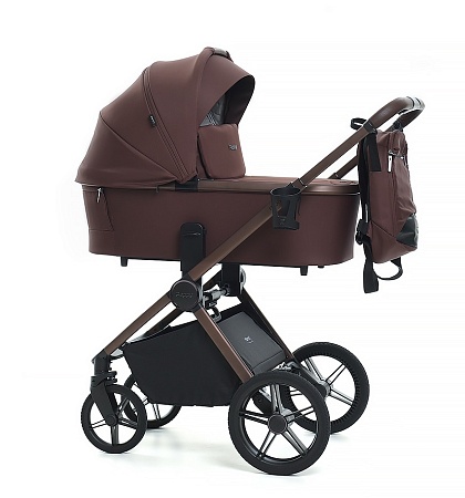 Коляска детская Peppy Monaco 2 в 1 Burgundy (винный), рама коричневая