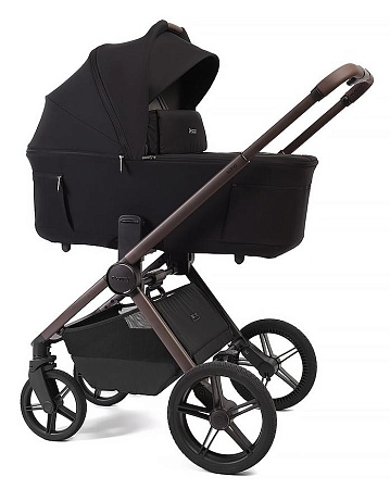 Коляска детская Peppy Soho 2 в 1 Black (черный), рама шоколад