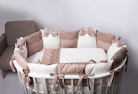 Комплект 17 предметов "Classico" кофе сатин / кружево