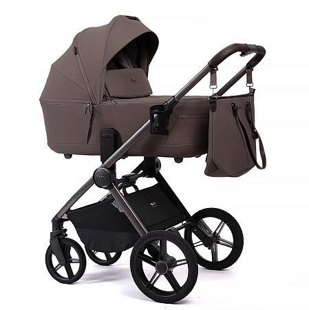 Коляска детская Peppy Monaco thermo 2 в 1 Mocca (кофе), рама серо-коричневая