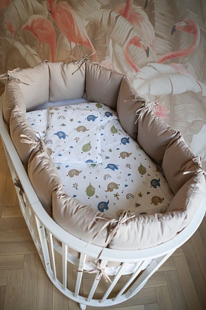 Комплект в кроватку с универсальными бортиками "Doppio" (кофе)