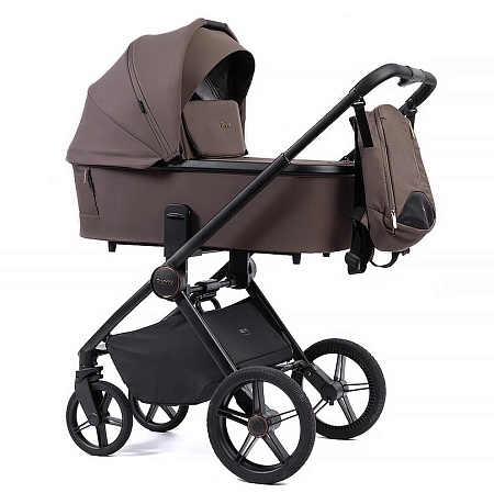 Коляска детская Peppy Monaco 2 в 1 Brownie (коричневый), рама черная