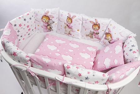 Комплект 17 предметов "Тигренок" розовый сатин