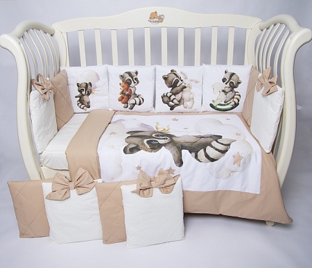 Комплект Премиум ПАННО "Енотик с игрушками"(кофе)