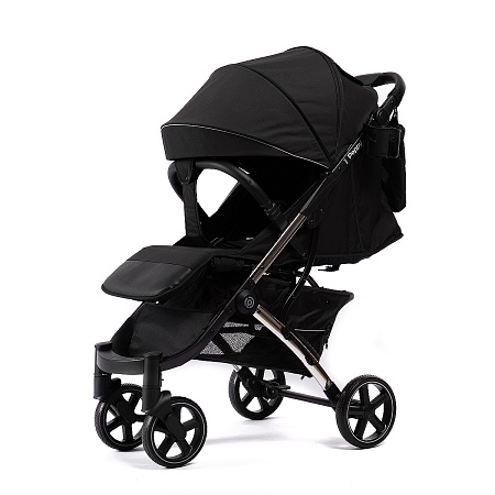Коляска прогулочная Peppy Polo 2.0 (silver black) черный, рама хром, сумка