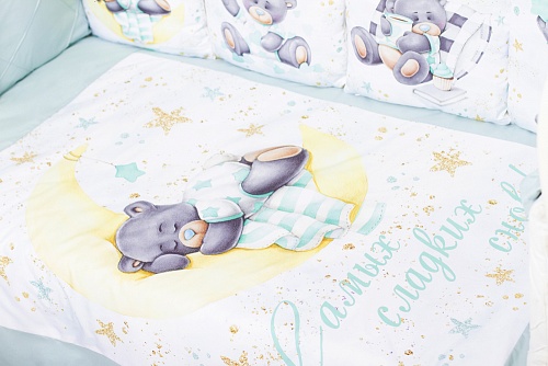 Комплект Премиум ПАННО "Мишка на луне" (мятный) Комплект Премиум ПАННО "Мишка на луне" (мятный)