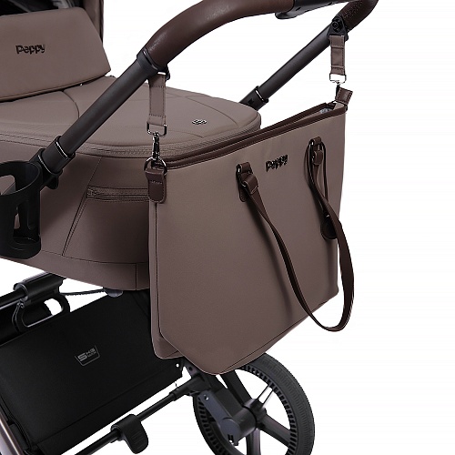 Коляска детская Peppy Monaco thermo 2 в 1 Mocca (кофе), рама серо-коричневая Коляска детская Peppy Monaco thermo 2 в 1 Mocca (кофе), рама серо-коричневая