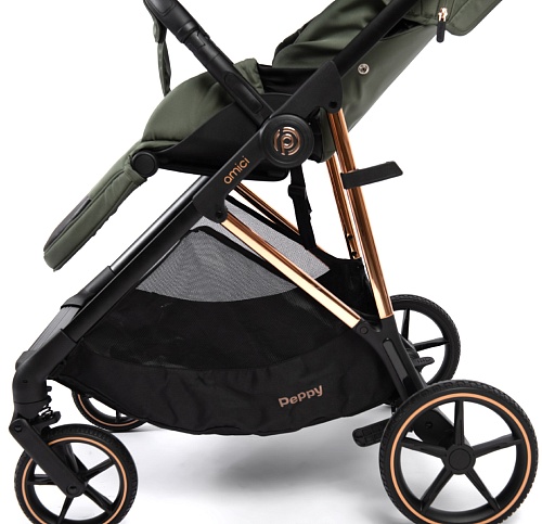 Прогулочная коляска Peppy Amici (Green) зеленый, рама золото (LX) Прогулочная коляска Peppy Amici (Green) зеленый, рама золото (LX)
