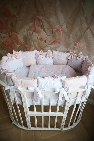 Комплект 17 предметов "Classico" розовый сатин / кружево