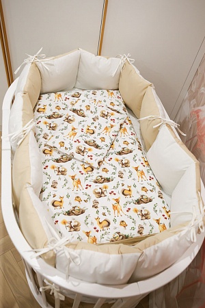 Комплект в кроватку с универсальными бортиками "Doppio" (капучино)