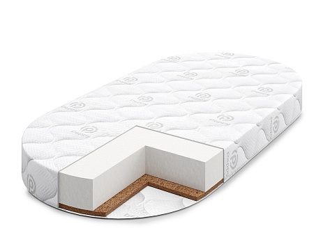 Матрас Premium Sleep 33/2 овал 125х75 чехол трикотаж,холлоф.,кокос с 1 стор.,выс.12см