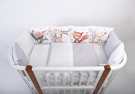 Комплект 17 предметов "Зверушки"(Лисенок рыжий) сатин