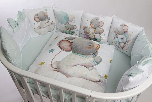 Комплект Премиум ПАННО "Малыш мышонок" (мята) Комплект Премиум ПАННО "Малыш мышонок" (мята)