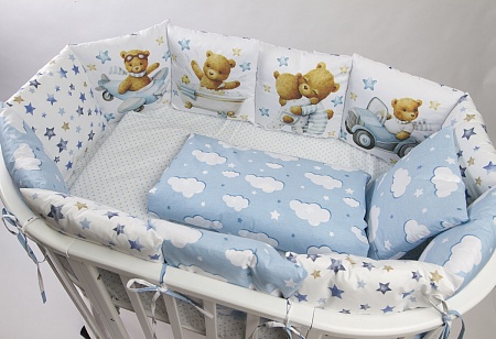 Комплект 17 предметов "Приключения медвежонка" сатин