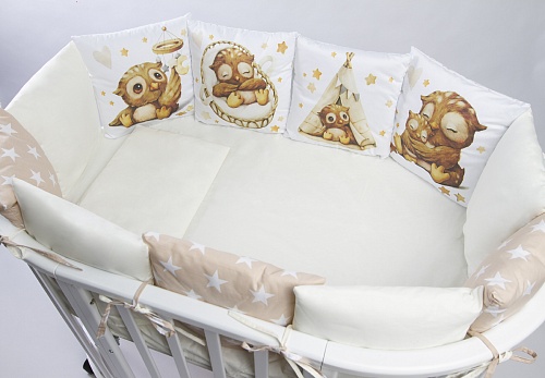 Комплект 17 предметов "Малыш совенок" сатин Комплект 17 предметов "Малыш совенок" сатин