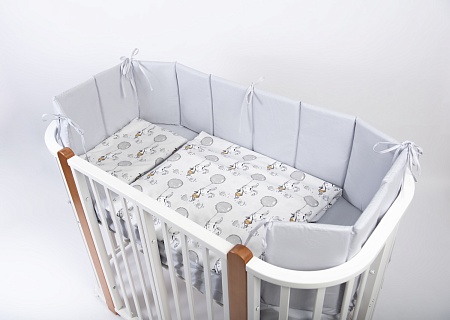 Комплект в кроватку с стандартными бортиками "Villet" (серый)